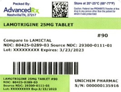 Lamotrigine Tablet 80425-0289-03.jpg label 3 - Lamotrigine Tablet 80425 0289 03